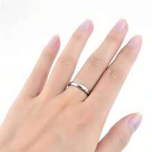 流行珠寶純鈦鋼情侶戒指男女款S925，不褪色個性化結婚戒指，永恆風格，聖誕節、生日、節日和最好的朋友完美禮物 - 銀色 - 查看 2