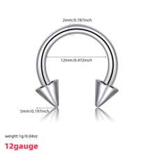 1 pieza Aro de nariz de gran tamaño de acero inoxidable, aro de septum de nariz, pendiente de hueso de la oreja, joyería multiusos de perforación corporal de múltiples dimensiones, disponible para hombres y mujeres, propósito especial, perforación a juego, cómodo de llevar