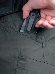 Men's Tactical Cargo Shorts - Summer Quick Dry Workout Shorts With Multi-Pockets, 100% Polyester, Non-Stretch Fabric - màu xanh lá - Xem 7