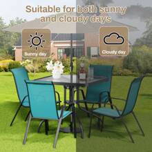 Outdoor Table & Chair Sets - Blue - View 7