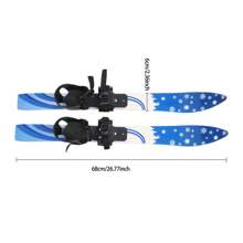 Rainaut Youngsters' Skiing Adventure: 26'' Low-Resistance Youngsters Skis & Poles Set With Bindings - Durable, Safe & Easy To Use For Beginners - Blue - View 2