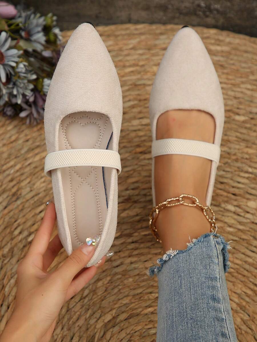 New Round Toe Soft Bottom Elastic Mesh Casual Comfortable Round Toe Flat Shoes For Women, All Season Wear, Work Shoes (Pattern Randomly Assigned)