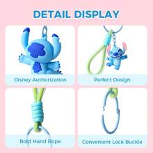 Miniso Stitch Food Party Series Cute 3D Pendant Keychain For Bag Decoration(Stitch) - Blue (Stitch) - View 4