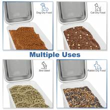 Nobleza - 20L/30L/40L Contenitore per Animali da, Animali Domestici Scatola di Alimenti con Ruote Contenitore, Coperchio Ribaltabile, Ermetico, Trasparente, Ruote e Pala, per Cibo per Cani e Gatti, Grigio