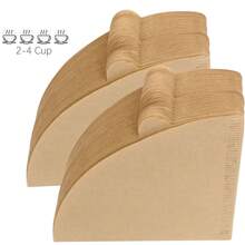 Coffee Filters,Unbleached, Size 02/04 Cone Filters, Disposable Natural Paper Filters 2-4/8-12 Cup, 04 Cone Filters For Pour Over And Drip Coffee Maker,50 Count