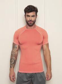 Thermal Top Shirt UV Protection 50+ Compression Rashguard - Orange - View 2