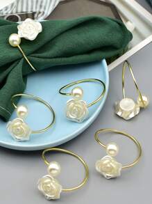 20pcs/12pcs/6pcs/4pcs Pearl Napkin Rings - Multicolor - View 3