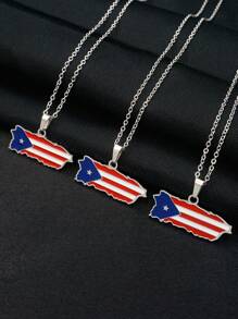 波西米亚度假风格 18K 镀金不锈钢女士项链，长吊坠树脂旗帜，手工抛光，精美设计 - 周年纪念、母亲节、生日、约会、舞会、节日、返校、婚礼的完美礼物 - 适合商务、度假和休闲场合