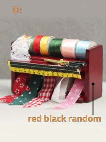 1 Set Mini Sewing Box Kit For Dollhouse, Includes Mini Thread, Scissor, Ruler Toy, Suitable For Dollhouse Accessories Decoration - Multicolor - View 6