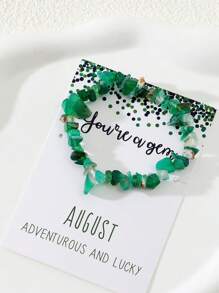 1 Piece Natural Raw Stone Chips Stretchy Beads Bracelet For Women - Multicolor - View 16