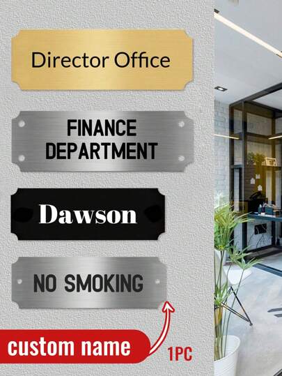 1 pezzo Targa personalizzata con incisione del testo, targa commemorativa personalizzata, targa anniversario con nome inciso personalizzabile, cartelli con numero di stanza personalizzabili, cartelli personalizzati di avvertimento/divieto, 2 dimensioni: S/M, 3 colori: argento/oro/nero, multifunzionale, ornamentale, riutilizzabile, in acciaio inossidabile, inciso, raffinato, di alta qualità, unico, per San Valentino, per la Festa della Mamma, per compleanni, per la Festa del Papà, per il riscaldamento della casa, rinnovo della casa, ispirazione per la vita all'aperto, atmosfera accogliente, casa e vita, statue e sculture da giardino personalizzate