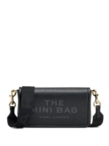 Marc Jacobs - Women The Leather Mini Bag Black Small Handbag Shoulder Bag Crossbody Bag Square Bag Mini Cute Envelope Bag Purse Adjustable Shoulder Strap Bag Gift For Women Daily Use, Shopping, Office,