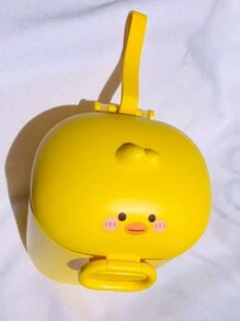 1 contenedor de leche en polvo, harina, azúcar, arroz, alimentos de cocina, con cucharon incluido, con diseño de pato animal, lindo, divertido, comida, cocina - Amarillo - Ver 2