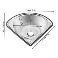 1 pieza Lavabo en esquina de acero inoxidable Rainaut con grifo y tubo de entrada - Lavabo triangular de montaje en pared para cocina y baño - Regalo ideal para familia y amigos - Plateado - Ver 2