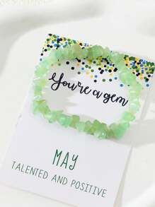 1 Piece Natural Raw Stone Chips Stretchy Beads Bracelet For Women - Multicolor - View 20