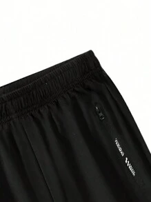 1pc Women's Casual Solid Color Versatile Sports Outdoor Pants, Spring/Autumn - Black - View 5