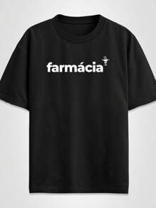 Shirt Unisex 100% Cotton Basic College Printed Pharmacy T-Shirt - 黑色 - 查看 1