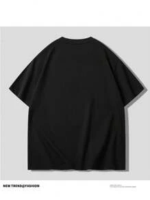 T-Shirt With Embroidered Heart Round Neck Short Sleeve Unisex Peruvian Male Girl Rabbit Male - Black - View 2