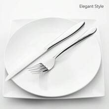 40-Piece Silverware Set, Stainless Steel Flatware Service For 8, Modern Tableware Cutlery For Home, Elegant Eating Utensils Include Knives/Spoons/Forks, Mirror Polished, Dishwasher Safe