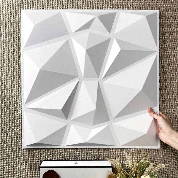 1/10/20/30pcs Rhinestone Design 3D Wall Panels, 30cmx30cm Matte White/Black, DIY Home Decor Wall Stickers For Gaming Room, Bedroom, With Self-Adhesive Glue Gifts Birthday Graduation Room Decor Wall Decor Bathroom Decor Bedroom Decor Room Decoration Stuff Living Room Decor House Decor Home Decor Living Room Wall Paper Wallpaper Personalised Stickers