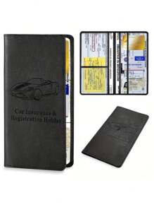 Car Registration & Insurance Card Holder And Women Auto Glove Box Organizer Document Wallet Faux Leather Manual Folder For Men Wallet Mini Wallet Purse Wallet Card Wallet