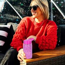 HILAKE 10oz Christmas Double Wall Transparent Water Bottle Bulk Plastic Snowball Bucket With Lid And Straw, 25 Piece Set With Pre Drilled Hole And Stopper Straw Snowball Plastic Water Bottle, Water Cup, Used For Picnicking, Sports, DIY Gifts, Fitness, Party, Camping - 彩色 - 查看 7