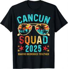 100% Cotton Cancun Vacation 2025 Mexico Matching Group T-Shirt