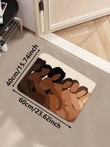 1 件北欧风格抽象绘画图案防滑柔软室内入口垫，适用于家庭、客厅、厨房、卧室、农舍、走廊、洗衣房、厨房地毯 - 彩色 - 查看 14