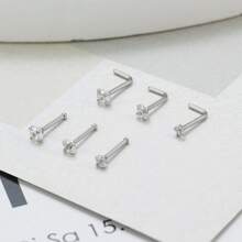 AVYRING 6PCS 18G 20G Stainless Steel Nose Ring,Hypoallergenic Nose Ring Studs Set L Shape Nose Studs Body Piercing Nose Hoop Ring For Women Men - 6-piece Nose Stud Set - View 4