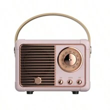 AyeBeau Altavoz inalámbrico Bluetooth, caja de música portátil, mini altavoz inalámbrico Bluetooth con manos libres y subwoofer, capacidad de la batería de 400 mAh 1.48 Wh, altavoz portátil retro, tarjeta TF, radio