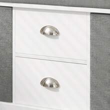 SoBuy FSR66-HG, 2 Baskets 2 Drawers Hallway Bedroom Storage Bench, Shoe Bench Shoe Rack Shoe Cabinet With Seat Cushion - Grey - View 5