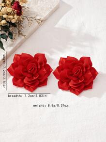1 Paar elegante Blumen Stoff Anhänger Boho Stil Ohrringe für Frauen, geeignet für täglichen Gebrauch und Urlaub