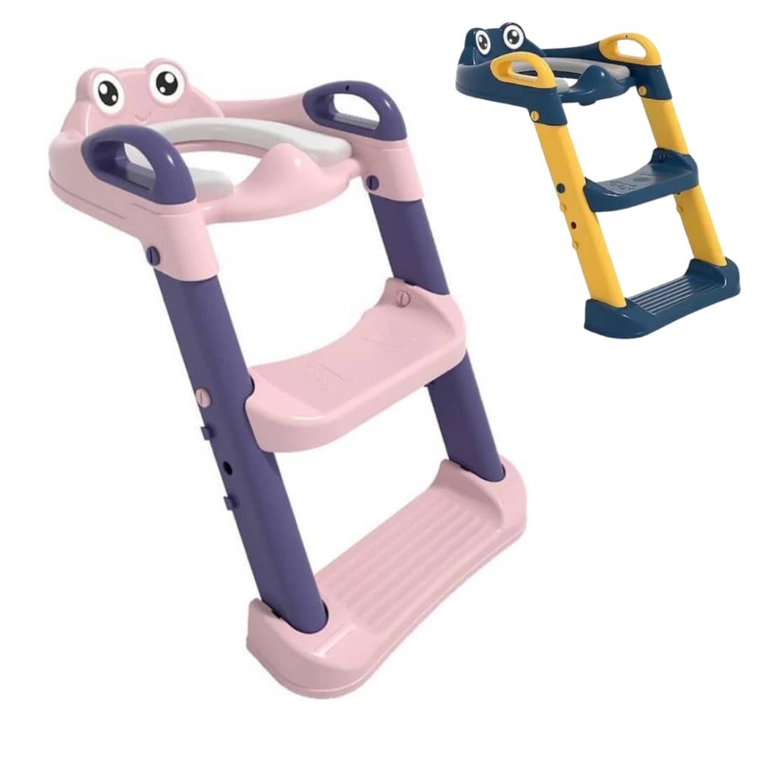 KIDDOS Asiento Entrenador Adaptador Para Baño Infantil Con Escalera - Rosa - Ver 1