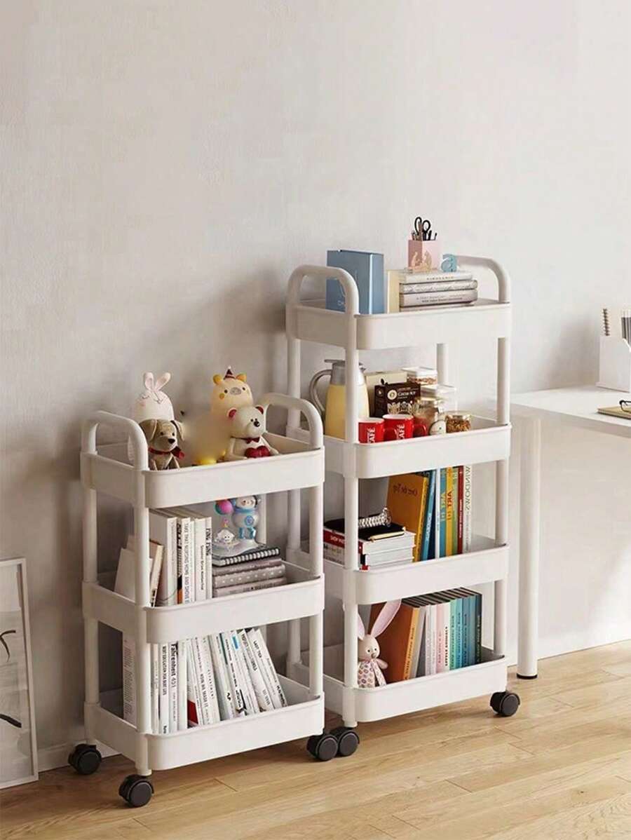 1 pezzo Scaffale multilivello per cucina, carrello utility mobile per cosmetici, spuntino, articoli per neonati, soggiorno, bagno, scaffale portaoggetti in plastica (ganci non inclusi) - Multicolore - Visualizzare 1