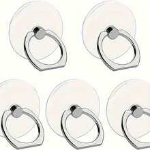 2pcs/5pcs Acrylic Phone Ring Holder Stand, Waterproof 360° Rotatable Stand With Vertical Flip, For Smartphones Compatible With IPhone, Android Phone, Gift For Birthday, Family, Friends Finger Ring Holder, Phone Grip, Phone Accessories - Clear - View 1