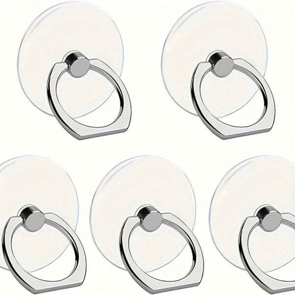 2pcs/5pcs Acrylic Phone Ring Holder Stand, Waterproof 360° Rotatable Stand With Vertical Flip, For Smartphones Compatible With IPhone, Android Phone, Gift For Birthday, Family, Friends Finger Ring Holder, Phone Grip, Phone Accessories