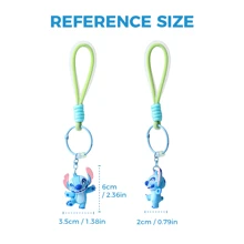 Miniso Stitch Food Party Series Cute 3D Pendant Keychain For Bag Decoration(Stitch) - Blue (Stitch) - View 5