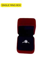 1 件红色天鹅绒戒指盒、结婚戒指盒、订婚戒指盒、珠宝展示盒（不含戒指）