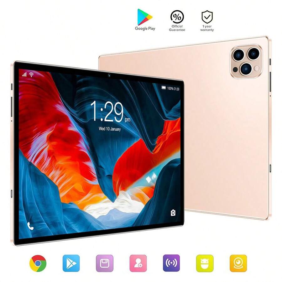 P37 10.1" Tablet – 4GB RAM, 64GB, ZX9863 Octa-Core, 1920x1200, Dual Cameras - Gold - View 1