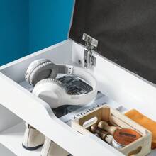 SoBuy 2 Tiers Shoe Rack Shoe Cabinet Shoe Storage Bench With Folding Padded Seat White W60 X D30 X H44cm FSR25-W - Grey - View 4