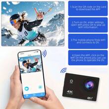 Explorer's Choice: 4K Ultra HD WIFI Action Camera, 170° Wide Angle, 2" Screen, 32GB Memory Card, Anti-Shake For Cycling, Swimming, Climbing, Skiing & Other Outdoor Sports - Ideal Valentine's Day & New Year Gift