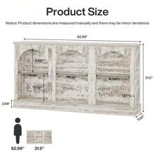 LITTLE TREE Farmhouse Console Table, 63-Inch Long Foyer Table With 3 Tier Storage, Wooden Rectangular Sofa Table For Behind The Couch, Entryway, Hallway, Living Room, Brown - Distressed White - 查看 6