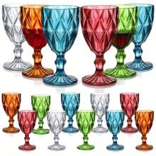 派对鸡尾酒玻璃器皿套装，香槟杯，红酒杯，经典优雅透明香槟杯，可重复使用，适用于结婚周年纪念日生日派对 - 彩色 - 查看 1