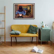 1 pièce canevas murale vintage Art célèbre L'Hurlement Femme drôle Affiches esthétiques Impressions uniques de hurlement Décoration murale de galerie vintage orange pour chambre à coucher et salon. Sans cadre