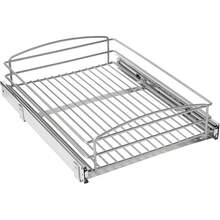 RS-MUB-14-FN 5 In. H X 15 In. W X 20 In. D Multi-Use Basket Silver Pull Out Cabinet Organizer, Frosted Nickel