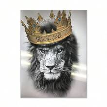 1 Pieza León con - Decoración de Dormitorio Pintura Abstracta de Animales en Lienzo - Póster e Impresión de Arte de Pared sin Marco - transparente - Ver 2