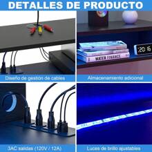 FABATO Mueble para TV - Repisas Flotantes de Pared con 4 Enchufes - Estante Multimedia de Madera - Ideal Sala de Estar o recamara - Almacenamiento Debajo de la TV (Marrón, 70'') - 12 - Ver 5