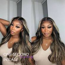 Glueless 5x5 Body Wave Lace Front Wigs Human Hair #1B/27 Highlight Ombre Lace Front Wig Human Hair Blended Hair 12A Pre Cut Lace Wigs Human Hair 13x4 Lace Front Wig Pre Plucked Colored Wigs Human Hair (360 Balayage Wig) 220% Density - Highlight Balayage 1B27 - 查看 4