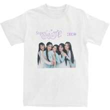 Men ILLIT Kpop Girl Band T Shirts Cotton Top Tees Beach Y2K Funny Short Sleeve T-Shirt O Neck Hip Hop Casual Tee Shirt Plus Size - 白色 - 查看 1