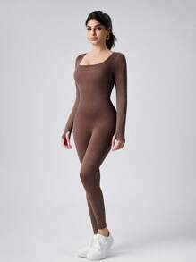 NcmRyu 1pc Women Matt Sports All-In-One Jumpsuit With Padded Bra